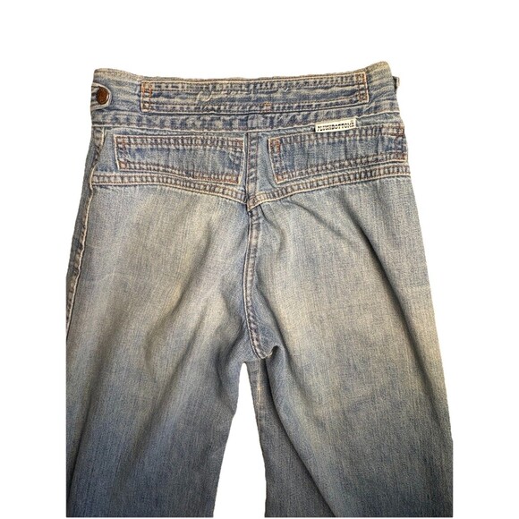 VINTAGE PlushBottoms Denim Jeans Flare Leg 70's Mod Boho FLAW - Picture 5 of 10
